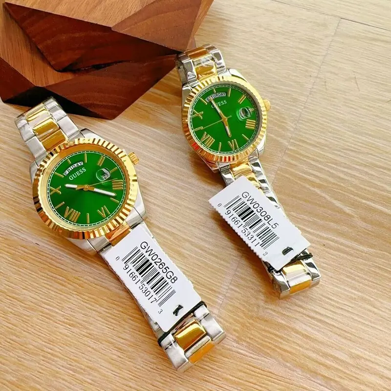 Guess Connoisseur Green Dial Two-tone Couple Watch- GW0265G8/GW0308L5